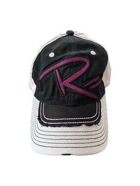 Vintage Rascal Flatts Distressed Embroidered Adjustable Baseball Cap Black Pink